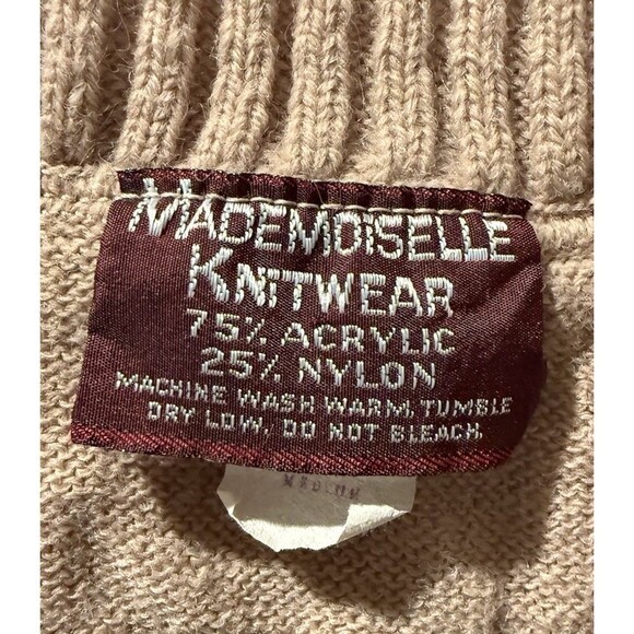 VTG 70/80s Mademoiselle Knitwear Argyle Sweater Vest Size Medium - Picture 6 of 7